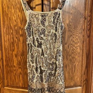 Zara Sequin Animal Print Dress